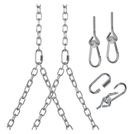 

Heavy Duty 700 Lb Porch Swing Hanging Chain Kit - Color: Silver (8 Foot Ceiling)