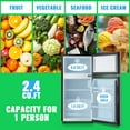 thumbnail image 3 of DEMULLER 2.4 Cu.ft Mini Refrigerator Fridge with Freezer Double Door Personal Fridge Black New, 3 of 7