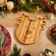 thumbnail image 6 of Christmas Reindeer Wooden Platter Tray, Handcrafted Solid Wood Serving Board for Appetizer Cheese Fruit, Festive Tabletop Decor for Family Dinner Party & Daily Kitchen Use,1Pcs, 6 of 7