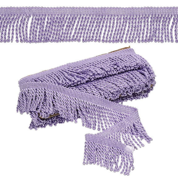Purple Fringe Trim, 5 Yards x 65mm Fringe Trim Curtain Tassel Fringe Trim Fabric Trims Sewing for Curtain Sofa Clothes DIY Decoration