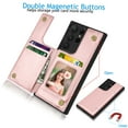 thumbnail image 4 of Njjex For Samsung Galaxy S24,S24 Plus,S24 Ultra Wallet Case, Galaxy S24 PU Leather Case,Luxury Slim Folio Flip Kickstand Shockproof Cards Holder Wallet Case Cover -Pink, 4 of 7