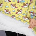 thumbnail image 3 of Oversized Wearable Blanket Hoodie,Yellow Cartoon Unicorn Rainbow Cloud Star Pattern Sherpa Blanket Hoodie with Super Pockets,Super Warm Fuzzy Pullover for Women & Men, 3 of 6