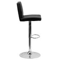thumbnail image 3 of Contemporary Black Vinyl Adjustable Height Barstool with Panel Back and Chrome Base, 3 of 9