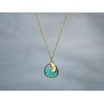 thumbnail image 4 of Turquoise Necklace, December Birthstone Necklace, Bridesmaid Necklace, Turquoise Birthstone Necklace, Custom Initial Necklace, Gift for Her - 16" Rose Gold Plated - Leaf Initial P, 4 of 5