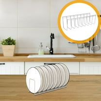 EXHUMKY 1Set Plate Holder For Cabinet Stainless Steel Pan Organizer Kitchen Utensils Storage Draining