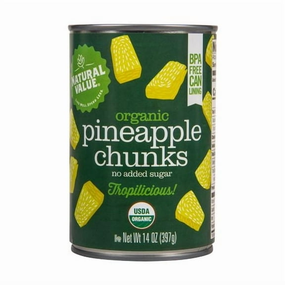 Natural Value Pineapple Chunks, Organic-14 oz