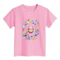 thumbnail image 3 of Girls Shirts Size 6-7 Girls Clothes Easter Children's Cute Rabbit Easter Egg Casual T Shirt 1538, 3 of 3