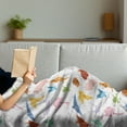 thumbnail image 3 of Origami Soft Flannel Fleece Throw Blanket, Continuous Hobby Japanese Minimalistic Handicraft Animals on Plain Background, Cozy Plush for Indoor and Outdoor Use, 50" x 60", Multicolor, by Ambesonne, 3 of 5