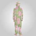 thumbnail image 3 of RMDQTR Ultra-Soft Crystal Velvet One-Piece Pajamas/Loungewear Blush Tulip Meadow, 3 of 8
