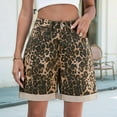 thumbnail image 5 of Women'S Summer Washed Hot Girl Leopard Print Denim Shorts M, 5 of 8