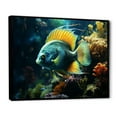 thumbnail image 2 of Designart "Underwater World Surreal Fish Depiction I" Animals Framed Wall Art - Modern Blue Butterfly Fish Living Room Framed Canvas Art, 2 of 6
