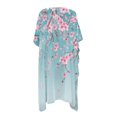 thumbnail image 2 of Xoenoiee Blue Cherry Blossom Print Women Bathing Suit Coverup Casual Loose Swimsuit Coverups Open Front Kimono Cardigan Cover Up Half Sleeve Summer Beach Cover up, 2 of 7