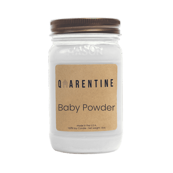 Natural Organic Baby Powder Soy Wax Candle 16oz, Soft Floral & Fresh Scent, Aromatherapy & Massage Oil - Quarentine Essentials by Carla Miles