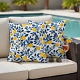 thumbnail image 4 of Lemon Outdoor Waterproof Pillow Covers, Fruit Leaf Branch Summer Spring Pastoral Decorative Square Throw Pillowcase Sofa Cushion Sham for Patio/Couch/Chair, 24"x24" 2 Pack, 4 of 8