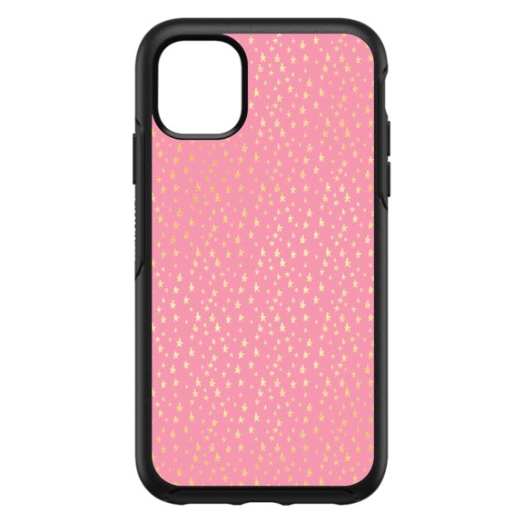 DistinctInk Custom SKIN / DECAL compatible with OtterBox Symmetry for iPhone 11 Pro (5.8" Screen) - Pink & Gold Star Pattern