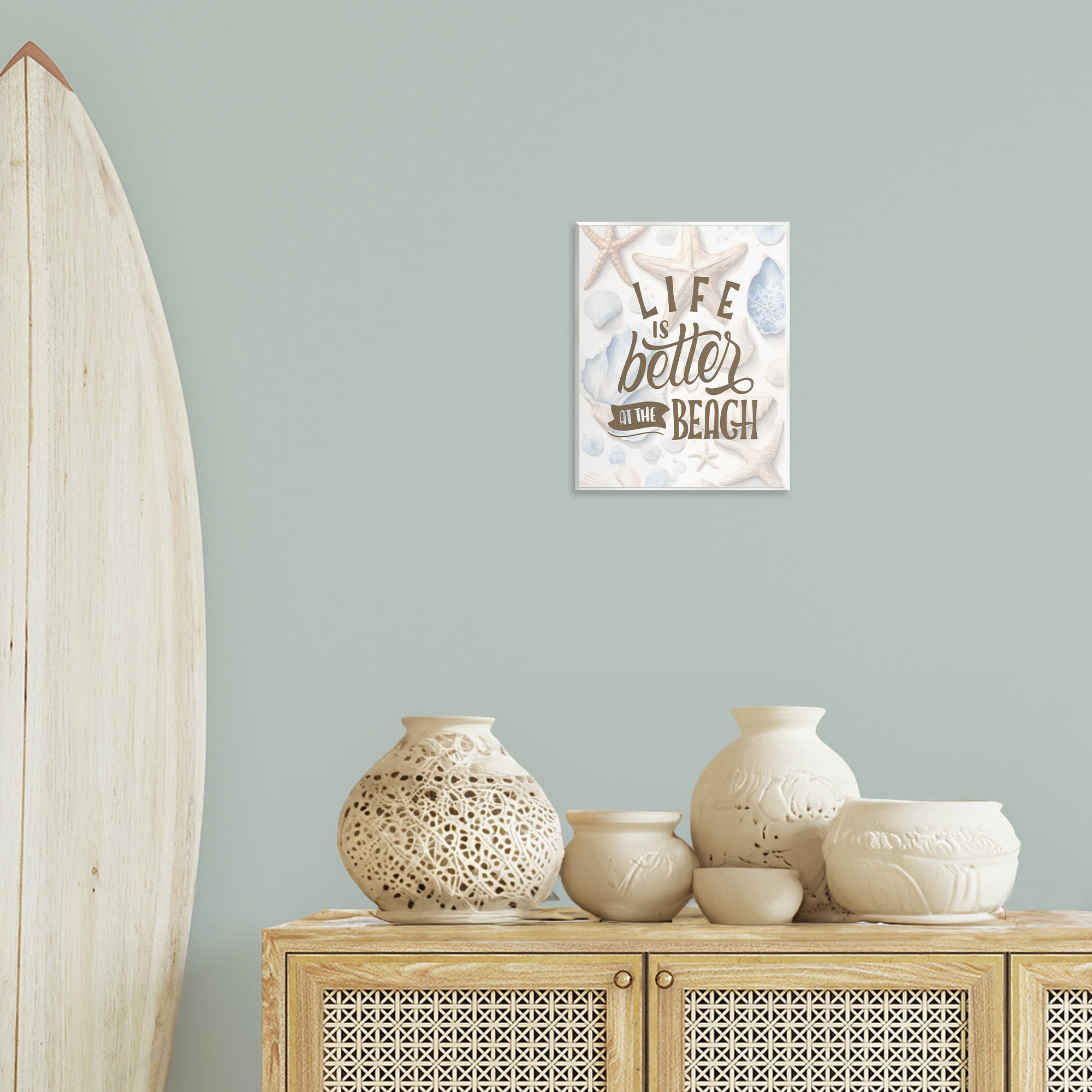 Stupell Industries Patterned Beach Phrase Typography Painting Unframed Art Print Wall Art, 11 x 14