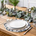 thumbnail image 2 of Beige Flower Pattern Round 13 Inch Placemats Set of 4, Retro Country Tie-dye Floral Abstract Blue HeatResistant Non Slip Place Mats for Dining Table, Wipeable Kitchen Table Mats for Housewarming, 2 of 9