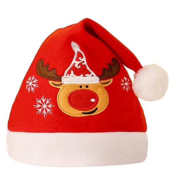 Sombrero de Navidad de dibujos animados, Bola de felpa elástica, muñeco de nieve, alce, Santa Claus, suministros de fiesta