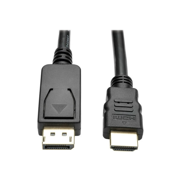Eaton Tripp Lite Series DisplayPort 1.2 to HDMI Active Adapter Cable (DP with Latches to HDMI M/M), 4K, 6 ft. (1.8 m) - Adapter - DisplayPort male to HDMI male - 6 ft - black - 4K support