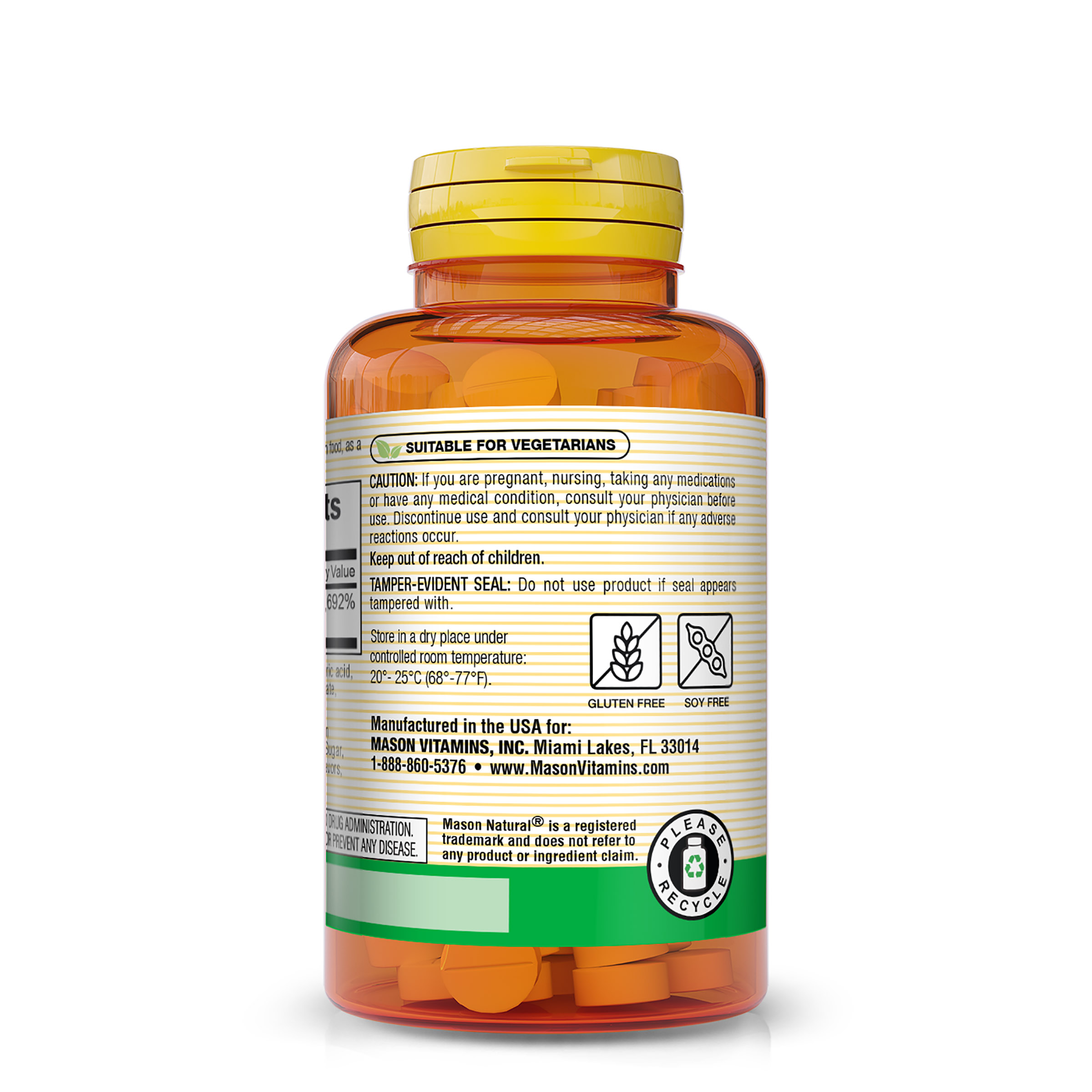 (5 pack) Mason Natural Vitamin B2 (Riboflavin) 100 Tablets - Healthy Conversion of Food into Energy, Supports Nerve Function and Health
