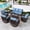 Navy-blue, variant on Summit Living 7-Seat Wicker Patio Furniture Set with 4 Swivel Chairs & 3-Seat Sofa with 2 Coffee Table, Outdoor Sectional Conversation Set, Light-gray