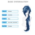 thumbnail image 3 of Blue Wavy Cosplay Wig for Game Genshin Impact Lolita Gradiente Party Harajuku Hair (Blue Kaeya) esquí esquí Gafas de esquí, 3 of 5