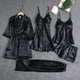 thumbnail image 4 of Ladies Satin Pajamas Set 5 Piece Pajamas Silk Like Lace Satin Pajamas Short Set Ladies Night Gowns for Summer est Night Shirt, 4 of 4