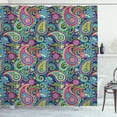 thumbnail image 1 of Ambesonne Navy and Blush Shower Curtain, Vintage Paisley, 69"Wx84"L, Pink Blue Yellow, 1 of 3