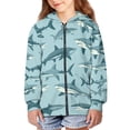 thumbnail image 5 of chaqlin Sharks Sweatshirts for Boys Trendy Y2K Zip up Hoodies Kids Long Sleeve Hooded Jacket Casual Outerwear Soft Drop Shoulder Cardigan with Pockets, 5 of 7