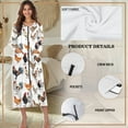 thumbnail image 6 of Yuyamidu Chicken Long Sleeve Zipper Bathrobe for Women After Shower Cock Crewneck Robes Dress Womens Lingerie Robes Sexy Long Dressing Gown Soft Nightgown Loungewear Size 2XL, 6 of 7