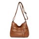 thumbnail image 2 of Bolsa Bolso de hombro con cremallera múltiple informal Bolso cruzado de mujer de PU sólido (Marrón) JShteea Para Estrenar, 2 of 5