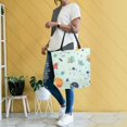 thumbnail image 4 of FORMRS Womens Canvas Tote Bag with Zipper Inner Pocket Shoulder Handbag, Space Patterns, 4 of 7