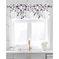 thumbnail image 2 of Purple Grey Weeping Floral Linen Curtain Valance for Bedroom/Bathroom/Kitchen/Office/Living/Dining Room Window,Chic Summer Botanical Rod Pocket Topper Decorative Cafe Drapes Panel 42"x12", 2 of 6