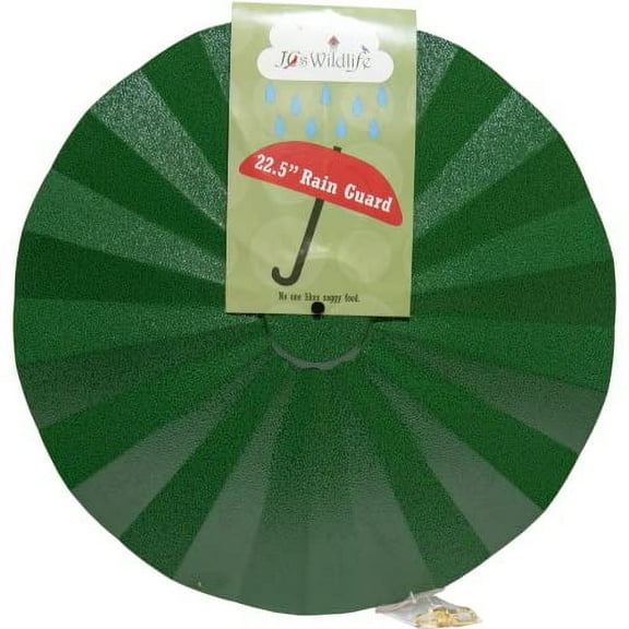 JCs Wildlife Metal Bird Feeder Rain Guard - Perfect for Bird Seed Cylinders - Protects Against Water and Overhead Messes (22.5 Inches, Green)