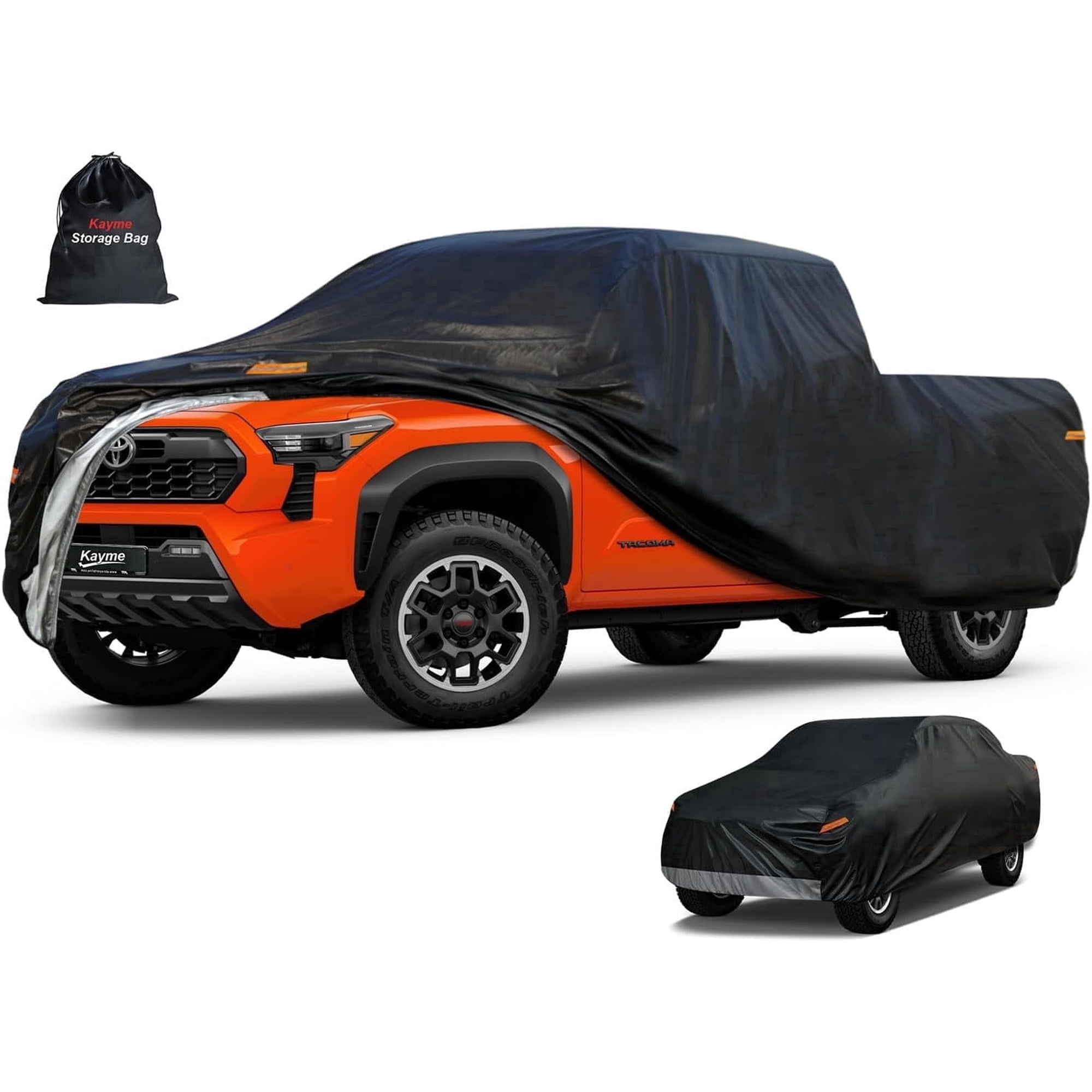 Kayme 6 Layers Waterproof Heavy Duty Outdoor Truck Cover, Custom Fit Toyota Tundra(2006-2021), Regular Cab Short Bed, Black