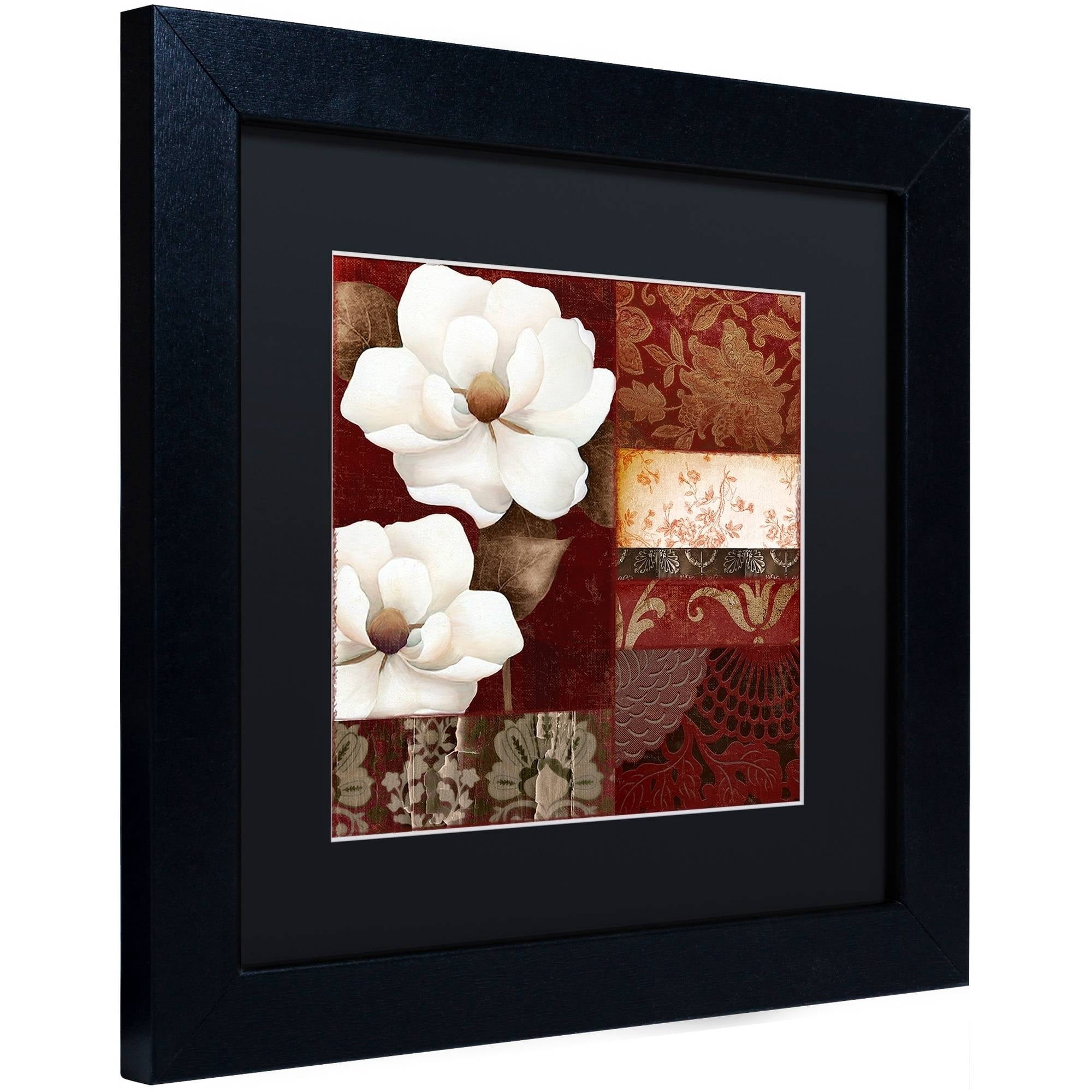 Trademark Fine Art "Flores Blancas III" Canvas Art by Color Bakery Black Matte, Black Frame