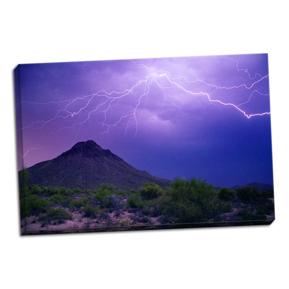 Gango Home Decor Mountain Lightning by Douglas Taylor (Ready to Hang); One 36x24in Hand-Stretched Canvas