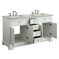thumbnail image 3 of Eviva Monroe 60 in. White Double Bathroom Vanity with White Carrara Marble Top & White Undermount Porcelain Sinks, 3 of 6
