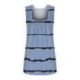 thumbnail image 4 of Wycnly Tank Tops for Women Lightweight Comfy Loose Pleated Swing Trendy Tunic Tank Tops Summer Striped Print Square Neck Sleeveless Shirts Fashion Blouses Navy m, 4 of 5