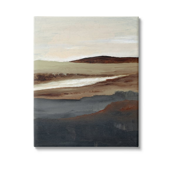 Stupell Industries Rustic Hills Abstraction Landscape Painting Gallery Wrapped Canvas Art Print Wall Art, 16 x 20