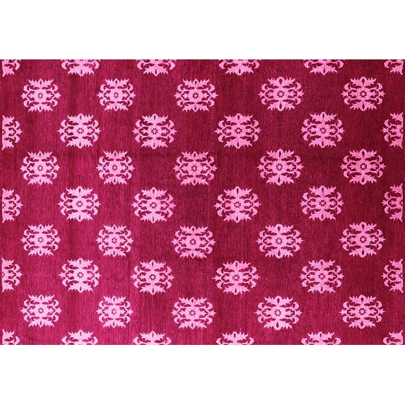Ahgly Company Indoor Rectangle Oriental Pink Industrial Area Rugs, 6' x 9'