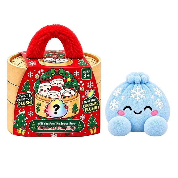 Christmas Dumpling Stuffed Plush Toy, Stress Relief Sensory Plush, Soft Fluffy Cartoon Dumpling Plushie with Smiley Face,Snowman Shape Doll Pillow for Holiday Gifts Party Favors