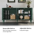 thumbnail image 6 of HLR 63"W Mid Century Accent Cabinets, Sideboards Buffets Cabinet with 4 Doors Storage for Dining Room, Green, 6 of 9