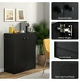 thumbnail image 4 of Giantex 2 Door Storage Base Cabinet, Freestanding Floor Cabinet, Kitchen Cupboard Storage Organizer, Black, 4 of 9