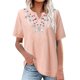 thumbnail image 1 of Puntoco 2024 Tops de verano para mujer, camisetas casuales de manga corta con cuello redondo, estampado floral, camisetas básicas, blusas, 1 of 6