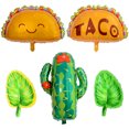 thumbnail image 3 of Decoración de fiesta de verano Globo de fruta Cactus tropical Piña Sandía Taco Fresa Globo de película de aluminio, 3 of 5