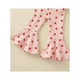 thumbnail image 6 of 0-5Y Toddler Baby Girl Valentine's Day Outfit Knitted Ribbed Love Heart Halter Bell Bottom Romper Jumpsuit, 6 of 7