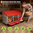 thumbnail image 2 of GloryStar 3-Section Metal Chicken Nesting Box with Rolling Egg Collection, Sturdy and Easy-to-Clean Laying Box with Perch for Hens, Great for Poultry Coops and Chicken Keepers, 2 of 9