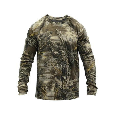 MidwayUSA Men s Grid Fleece Long Sleeve Crew Neck Shirt Realtree Max-1 XT 2XL Tall