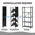 thumbnail image 5 of SUGIFT 5-Tier Foldable Metal Storage Shelf with Wheels, No Assembly, Heavy-Duty Organizer (750 lbs) for Home, Garage & Office, Black, 5 of 6